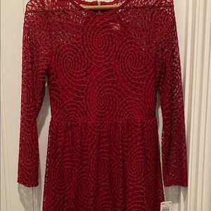 Girls red lace dress